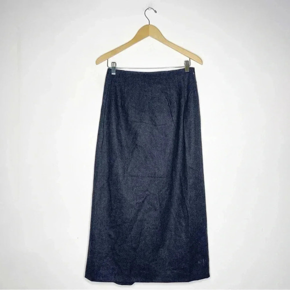 Ralph Lauren Wool Cashmere Wrap Midi Skirt Gray Size 8 - Picture 2 of 8